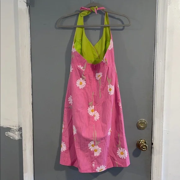 Vintage Lilly Pulitzer Daisy Print Halter Dress Size 4 - Picture 3 of 4